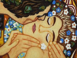 Panel “The Kiss” by Gustav Klimt (fragment)