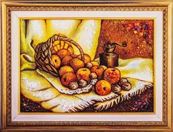 Still life "Apples and nuts"