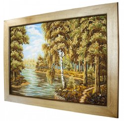 Landscape “Birch tree over the river”