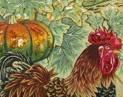 Panel “Rooster in Chinese painting”