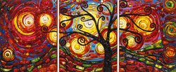 Semi-volume triptych “Tree of Happiness”