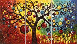 Semi-volume triptych “Tree of Life”