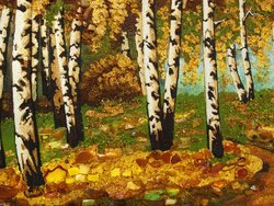 Landscape “In a birch grove”