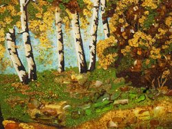 Landscape “In a birch grove”