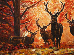 Panel "Deer in the forest"