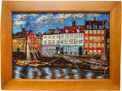 Panel “Houses on the River Bank”