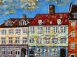 Panel “Houses on the River Bank”