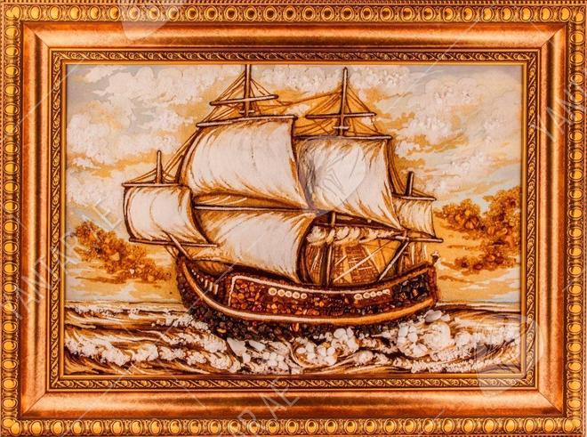 Three-dimensional painting “Sailing frigate”