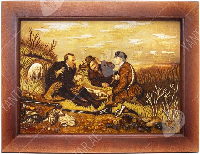 Panel “Hunters at a rest” (Perov Vasily)