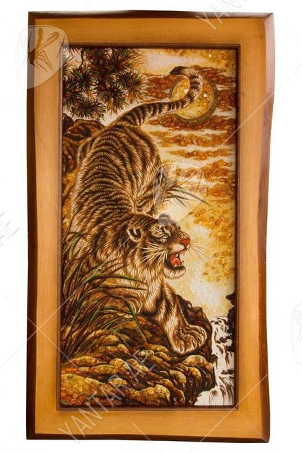 Panel "Tiger at the Waterfall"