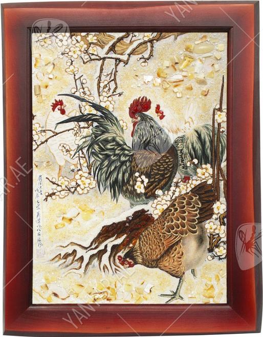 Panel “Rooster in Chinese painting”