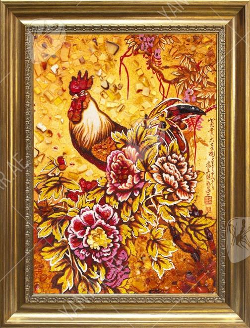 Panel “Rooster in Chinese painting”