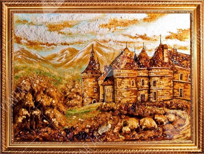 Three-dimensional painting “Castle-fortress in the mountains”