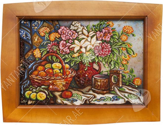 "Still life with fruits and flowers"