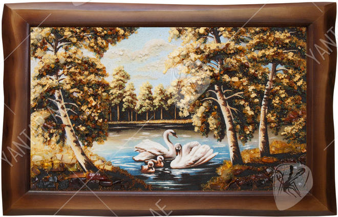 Landscape “Swans on the Lake”