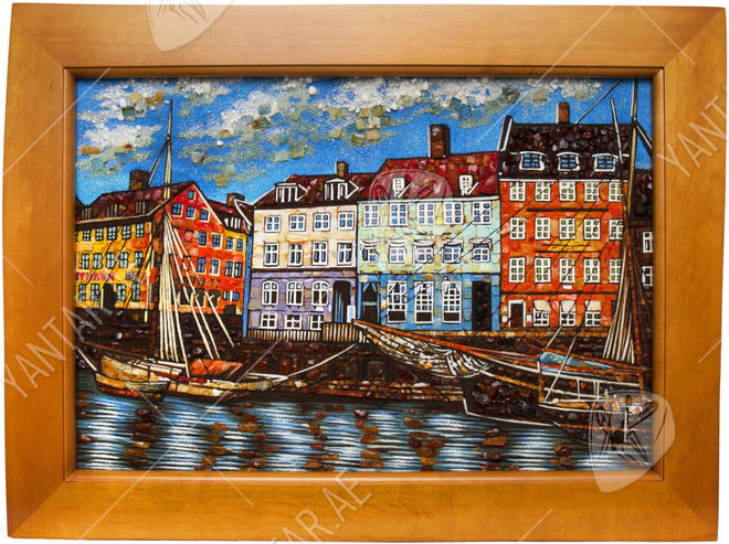 Panel “Houses on the River Bank”