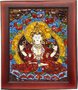 Panel with amber in combination with lurex and Swarovski stones “Avalokiteshvara”