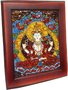 Panel with amber in combination with lurex and Swarovski stones “Avalokiteshvara”