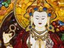 Panel with amber in combination with lurex and Swarovski stones “Avalokiteshvara”