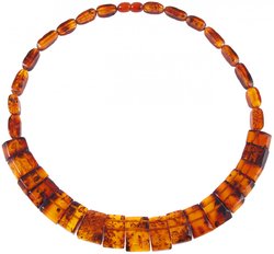 Beads made of dark amber stones