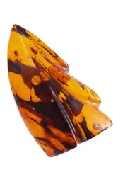 Amber brooch with relief carving