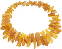 Beads made of polished light amber stones