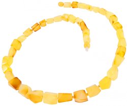 Figured amber beads