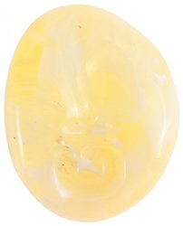 Pendant made of translucent solid amber, polished