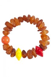 Amber bracelet with decorative inserts (Indian ceramics)