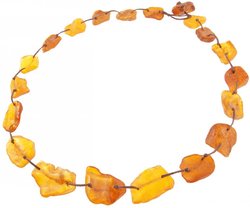 Beads-string made of polished amber stones