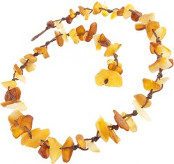 Braided beads with multi-colored polished amber stones