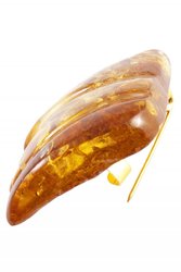 Figured amber brooch