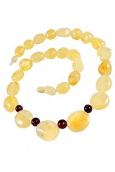 Amber beads with contrasting inserts-balls