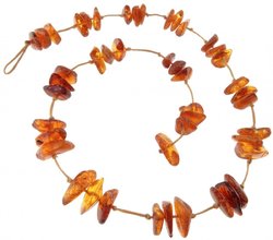 Beads with polished amber stones