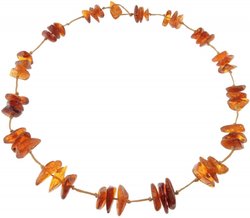 Beads with polished amber stones