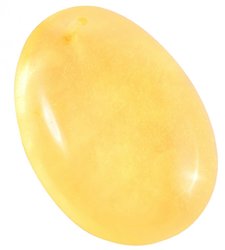 Pendant made of polished amber in a voluminous oval shape