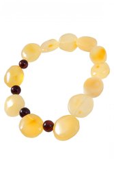 Amber bracelet with contrasting inserts-balls “Lollipops”