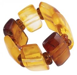 Ring made of polished amber stones