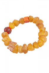 Amber bracelet with decorative inserts