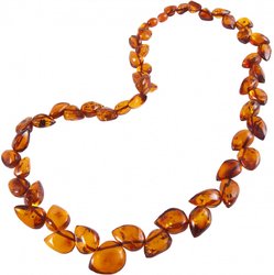 Cognac amber beads “Petals”