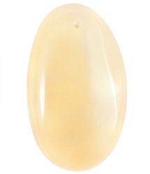 Pendant made of polished amber in pastel colors