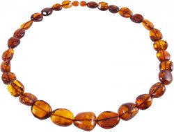 Beads-stones of cognac shade “Viola”