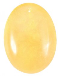 Pendant made of polished amber in a voluminous oval shape