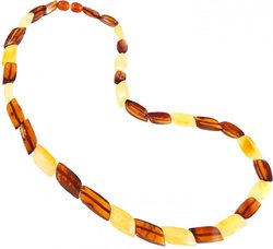 Multi-colored beads made of figured stones