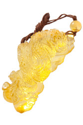 Amber pendant on a cord “Dragon”