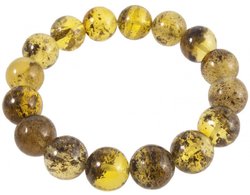 Bracelet made of amber balls with impurities