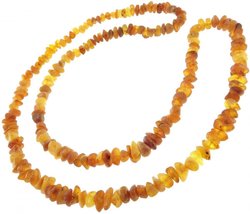 Long beads made of polished amber (medicinal)