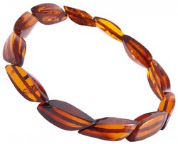 Cognac bracelet “Amber leaves”