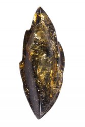 Brooch made of dark amber “Leaf”