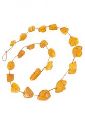 Beads-string made of polished amber stones